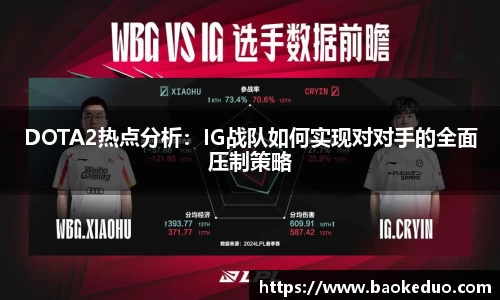 DOTA2热点分析：IG战队如何实现对对手的全面压制策略